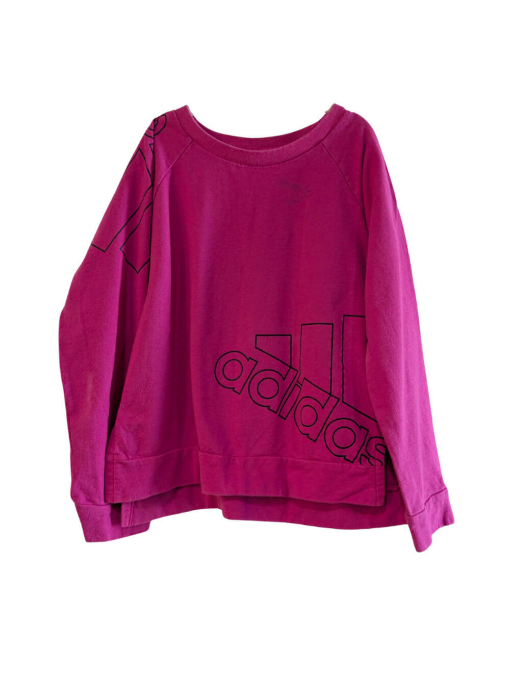 Adidas Girl's Sweatshirt, Pink, Size Medium (10/12), Cotton, Long Sleeve